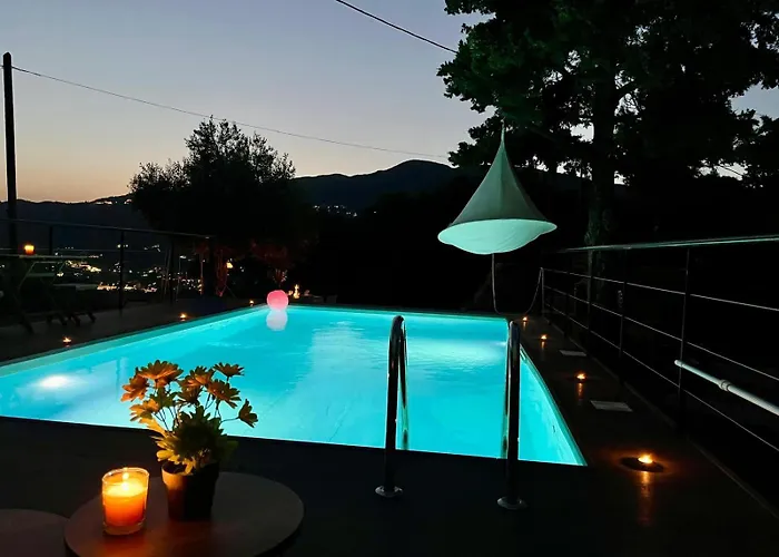 Private Pyrgos - Heated Pool & Sea View - Walking Distance From Beaches & וילה